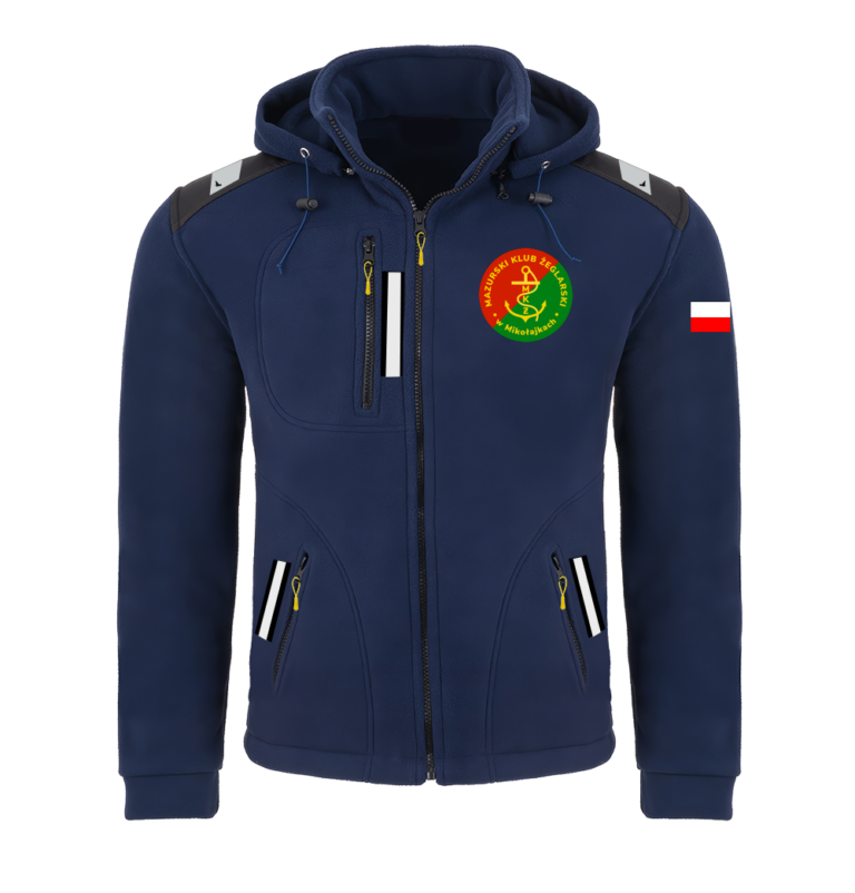 Rejsowy Polar z kapturem Premium — Mazurski KŻ Mikołajki
