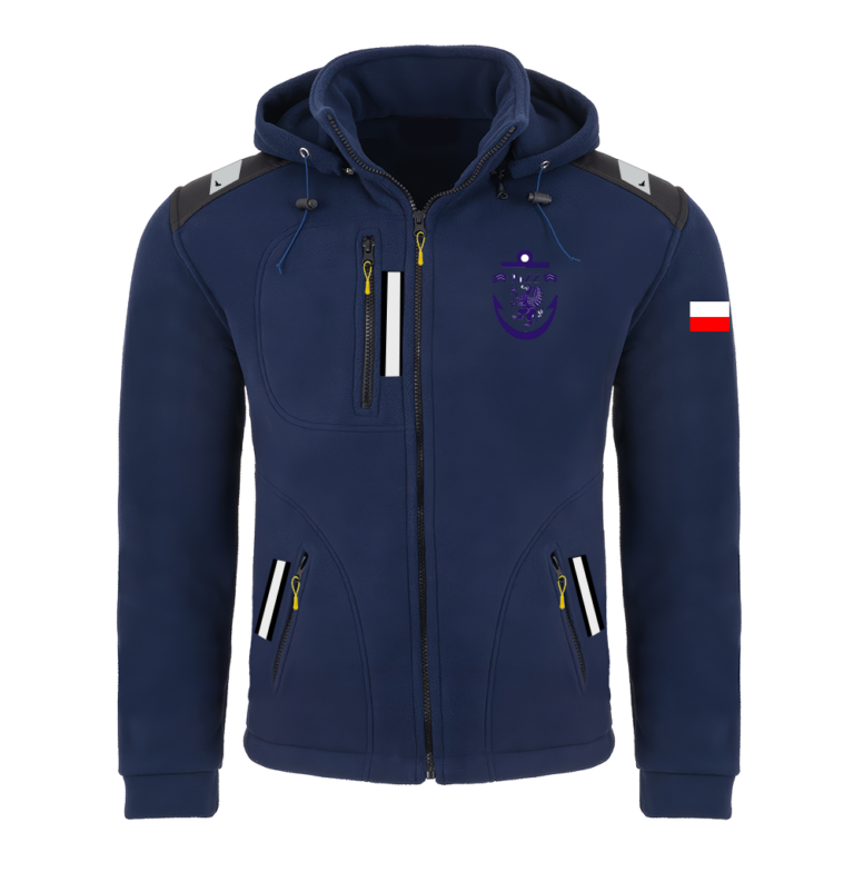 Rejsowy Polar z kapturem Premium — Pomorski Związek Żeglarski