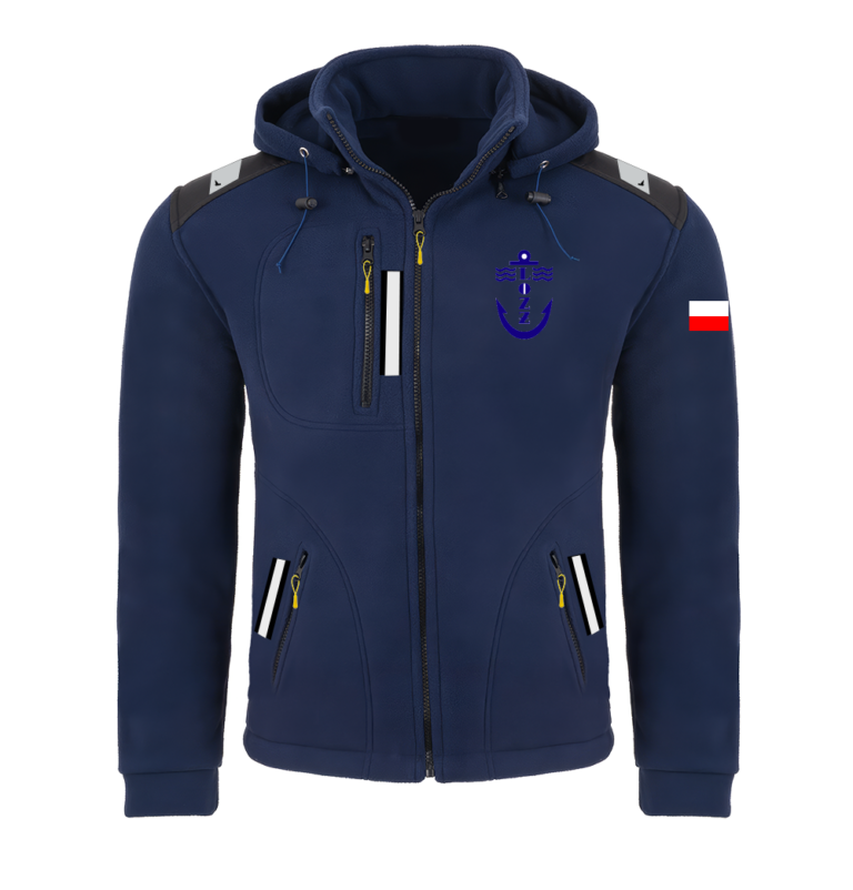 Rejsowy Polar z kapturem Premium — Przemyski Okręgowy Związek Żeglarski